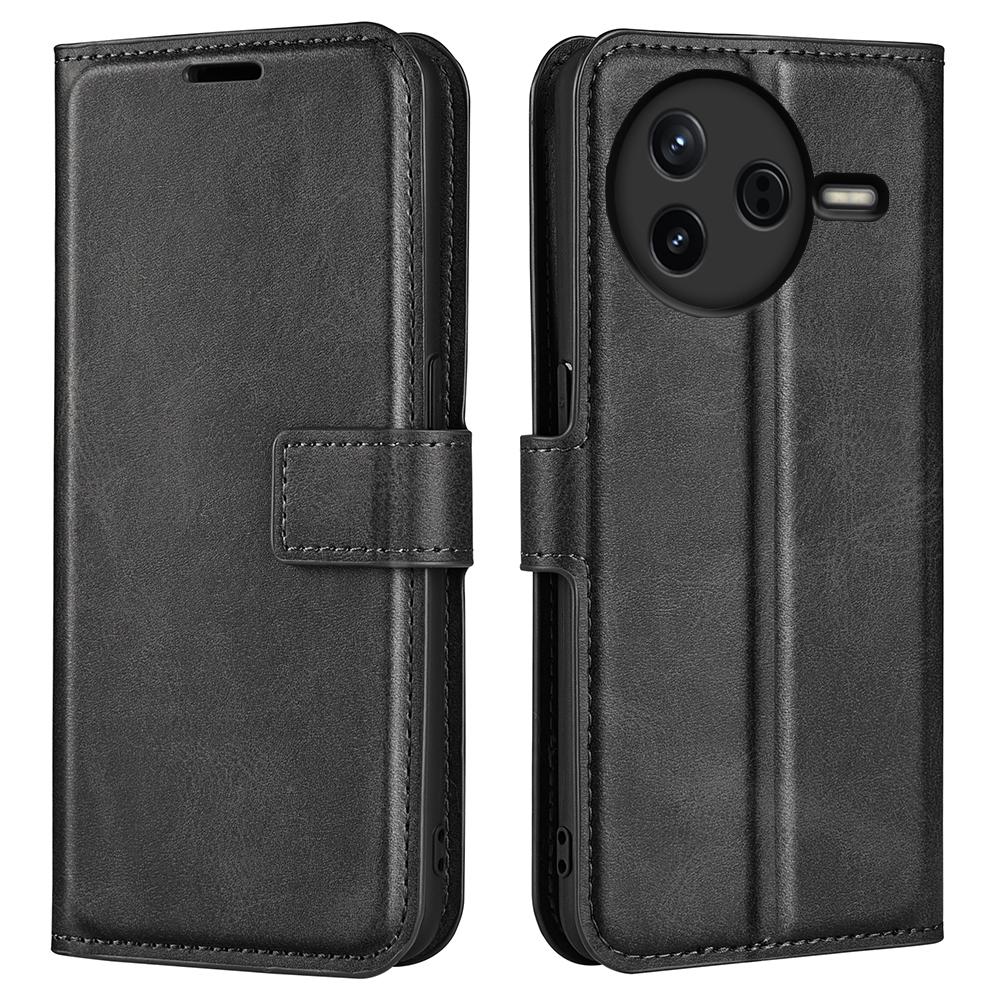 For Xiaomi Redmi K80 5G Stand Case Anti-Scratch Calf Texture Leather Phone Cover