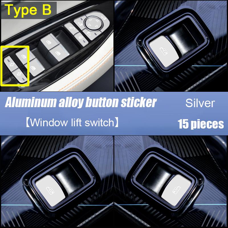 For BYD Seal  2024 Aluminum alloy button switch sticker gear shift panel Steering wheel Window lift Electric tailgate switch