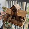 Multiple Holes Bird Feeder House Wooden Wild Birds Habitat Bird Villa Nest  Yard Decoration
