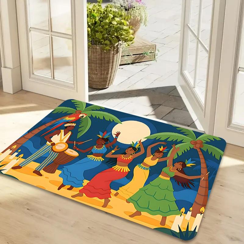 Two Chihuahua Puppies Daisy Flower Graphic Printed Entrance Mat Lovely Pet Decor Rug For Indoor Front Entry Doors