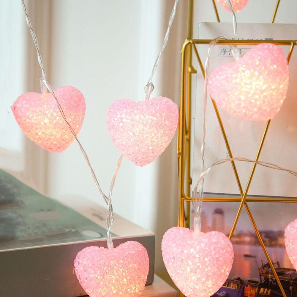 USB Port Heart Curtain Fairy Light Creative Beautiful Valentine Day LED String Lights Red Pink Love LED Atmosphere Light