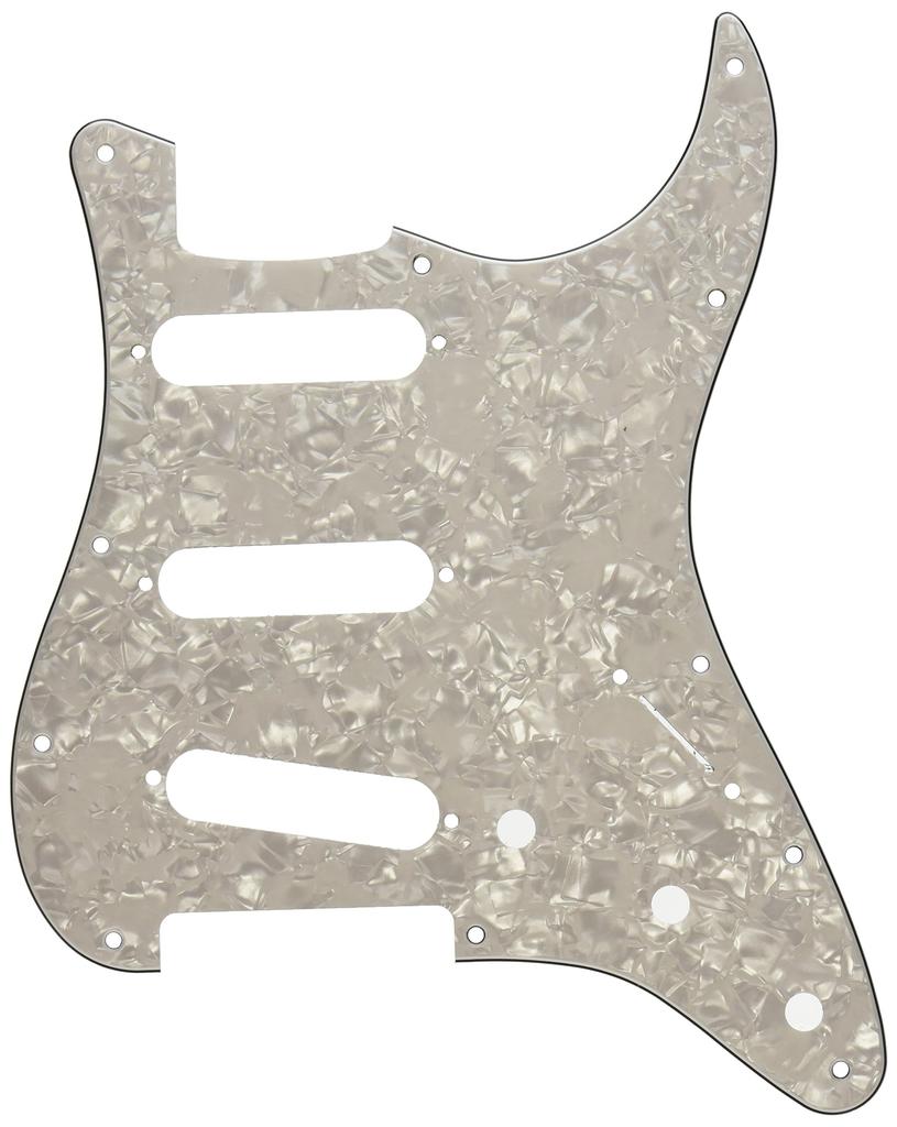Fender Pickguard WHITE MOTO 11-HULL MODERNE STIL STRATOCASTER® S/S/S PICKGUARD,
