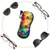 Nylon-Sonnenbrillen-Aufbewahrungstasche mit Schlüsselanhänger Langlebige Sonnenbrillen-Tasche Einfarbige Tragbare Sonnenbrillenhalter Brillen Zubehör