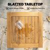 Coffee Table Fully Assembled Patio Side Table Slatted Top Solid Acacia Wood For Indoor Outdoor Natural Wood