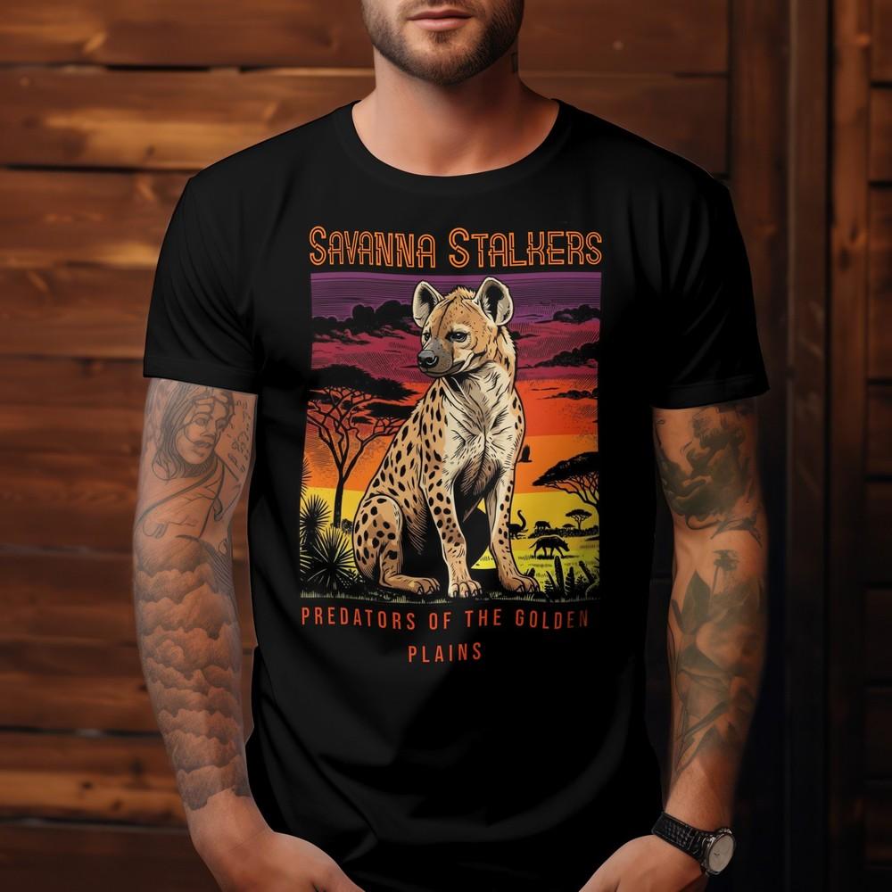 Унисекс футболка  Сталкеры Саванны Гиена , Гиена Любитель Природы Сафари Винтажная Животное Футболка S