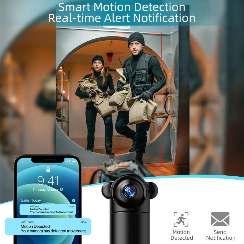 Home Security Camera 1080P High Definition 260 Degree Panoramic View Lens Night Vision APP Remote Viewing