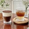 280ml/370ml Korean Style Glass Cups Small Waist Vertical Stripes Wine Glass Coffee Cup Creative Cocktail Glass New Year Gifts