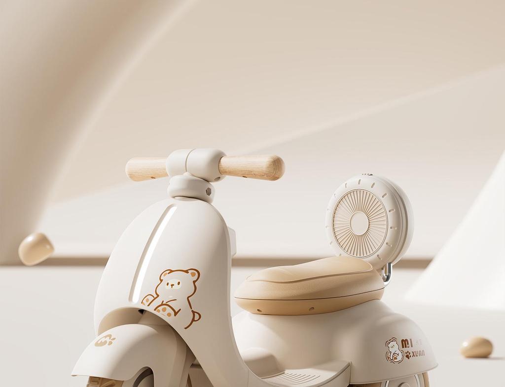 Elektrisches Dreirad-Motorrad für Kinder mit Fernbedienung und Lichtern für Jungen & Mädchen - Mulan Auto
