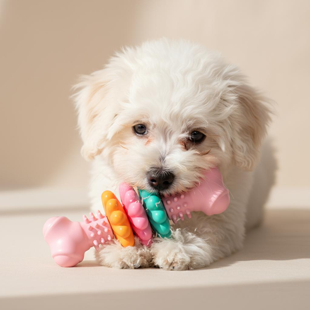 Puppy Teething Toy Interactive Bone Dog Toy Puppy Enrichment Toy for Small Dogs