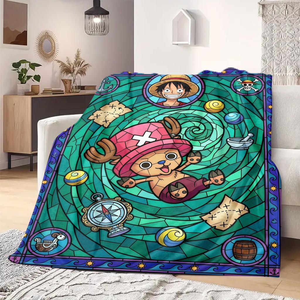 OnePiece Anime Print Blanket Warm  Comfortable Flannel Blanket Suitable for Bedrooms, Sofas, Beds, Chairs, Picnics, Travel