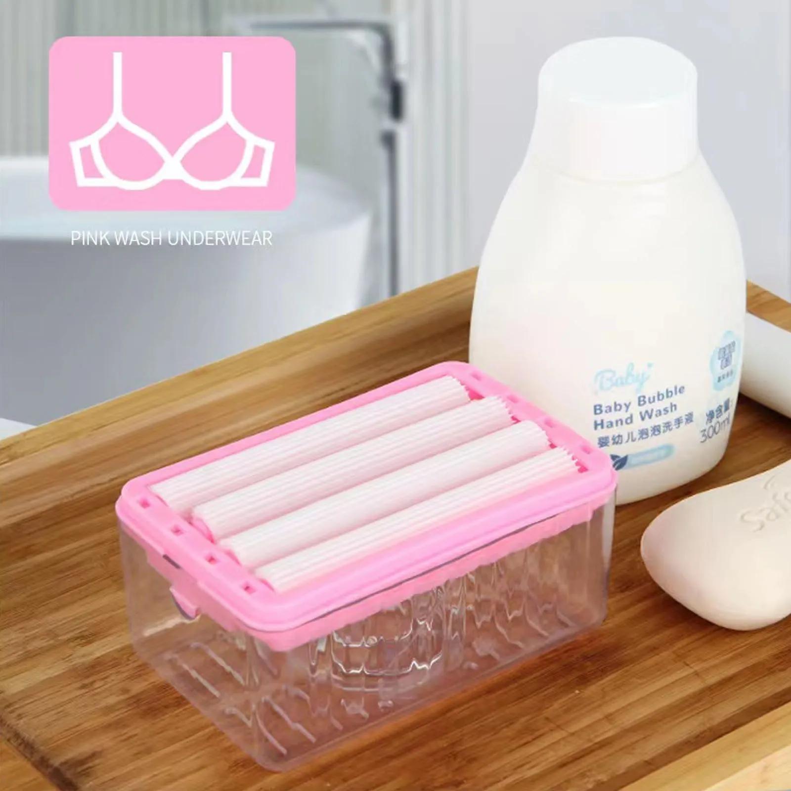 

Многофункциональный ящик для мыла и белья без помощи рук: Вспенивание, слив и хранение в домашних условиях для чистки и мытья одежды pink розовый