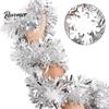 Gift Wrapping Ribbon Christmas Snowflake Tinsel Garland, 200cm Light Blue Purple Foil Wired Ribbons Strip for Tree Staircase Window, Holiday