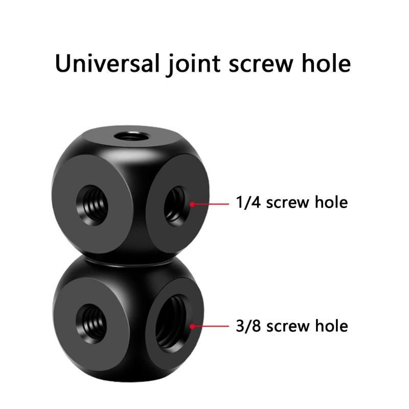 Aluminum Mounting Block 1/4 3/8 Screw Hole Adapter Block Mount Block Bracket for Microphone Tripod Accessories