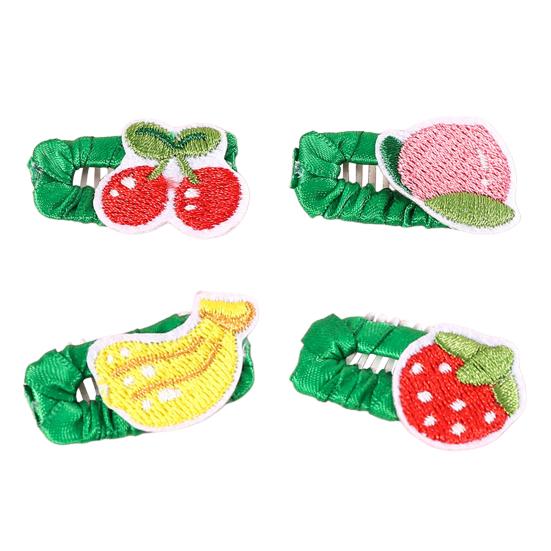 

4 шт. заколка для волос с вышивкой фруктовая заколка для волос ручной работы кошка собака банан клубника персик вишня BB зажимы милые аксессуары для волос для домашних животных