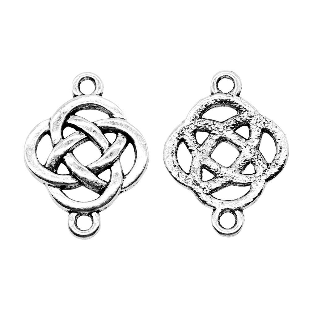 Chinese Knot Charms Antique Alloy Pendants For Traditional Lucky Jewelry