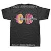 Donuts Dumbbell Funny Doughnut Lover Weightlifting T Shirts Tee Tops Round Neck Fashion Tshirt Clothing Casual Basic Tshirts