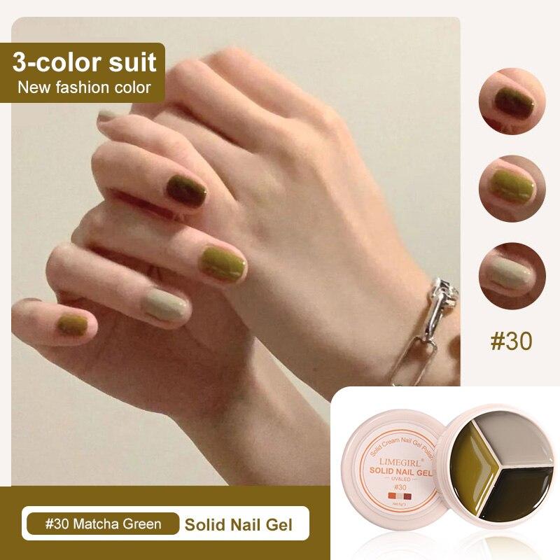 Limegirl 3 Colors in 1 Box Solid Cream Gel Nail Polish 15g Manicure For Nails Painting Art Design Soak Off UV Gel Hybrid Varnish