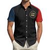 Men's Independence Day Printed Collared Top Men's Casual Sports Short-Sleeve Shirt
