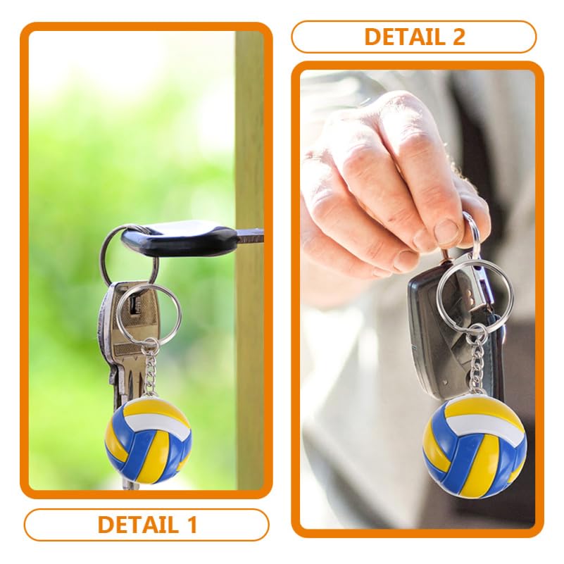 ABOOFAN Set of 2 Volleyball Keychains, Alloy Leather Bag Charms, Keychains, Perfect Gifts for Sports Fans