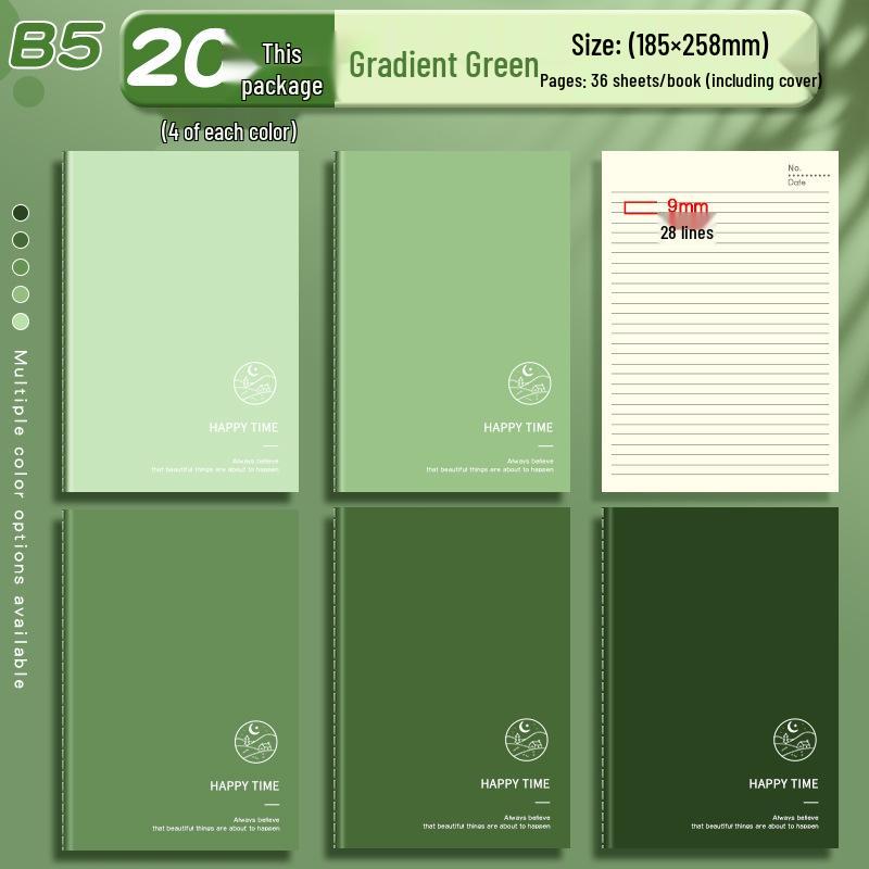 B5 Gradient Color Softcover Notebook for Junior and High School Students