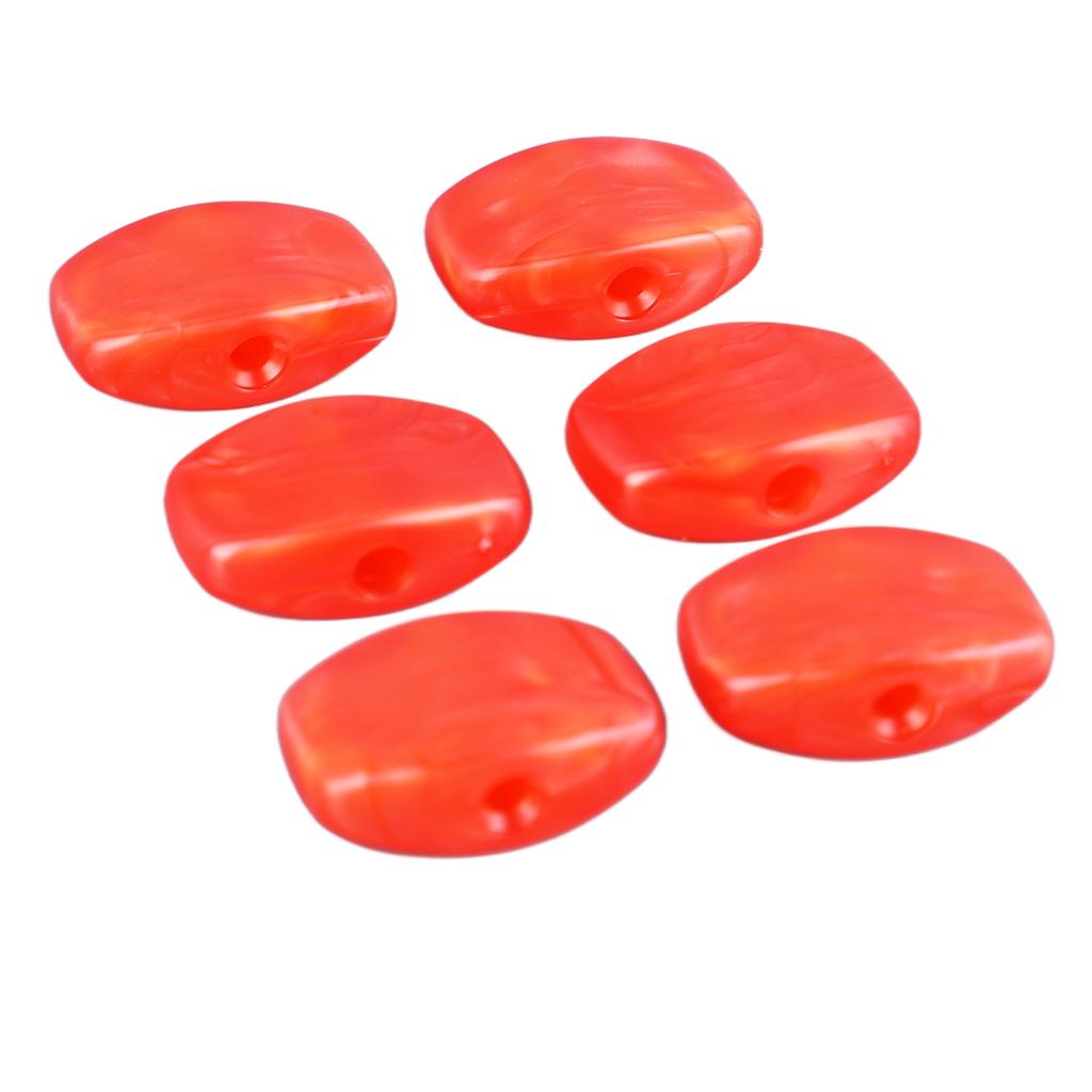 6Pcs Guitar Tuning Peg Buttons Plastic Comfortable Grip Tuner Buttons for Electric Acoustic Guitar Red