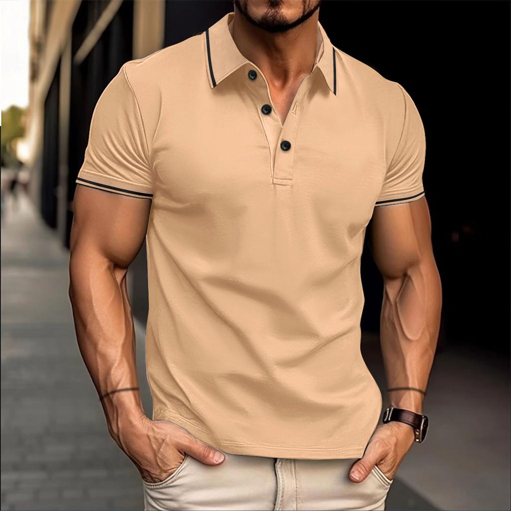 Cross-border men's clothing new lapel men's casual fashion short sleeves