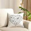 Simple Black White Couple Line Cushion Cover Reversible Plush Pillow Cover Soft Fluffy Home Decor for Sofa Bedroom