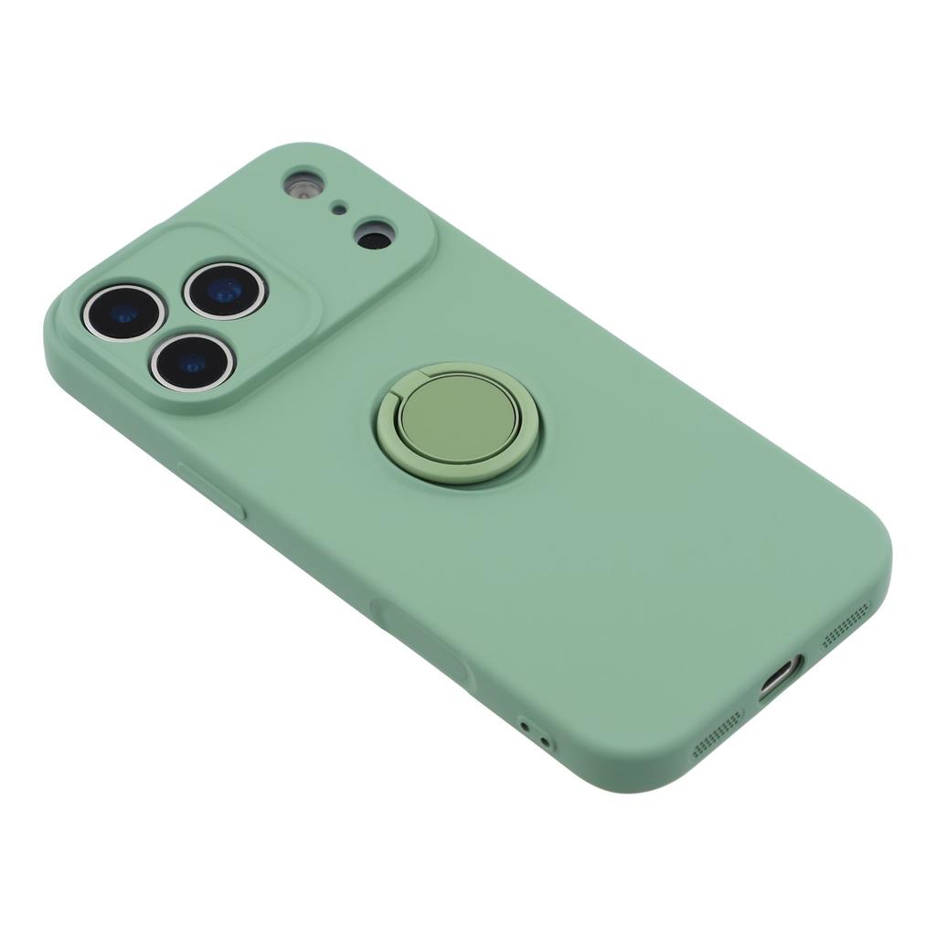 For iPhone 17 Pro Silicone Case with Strap Ring Kickstand Phone Cover