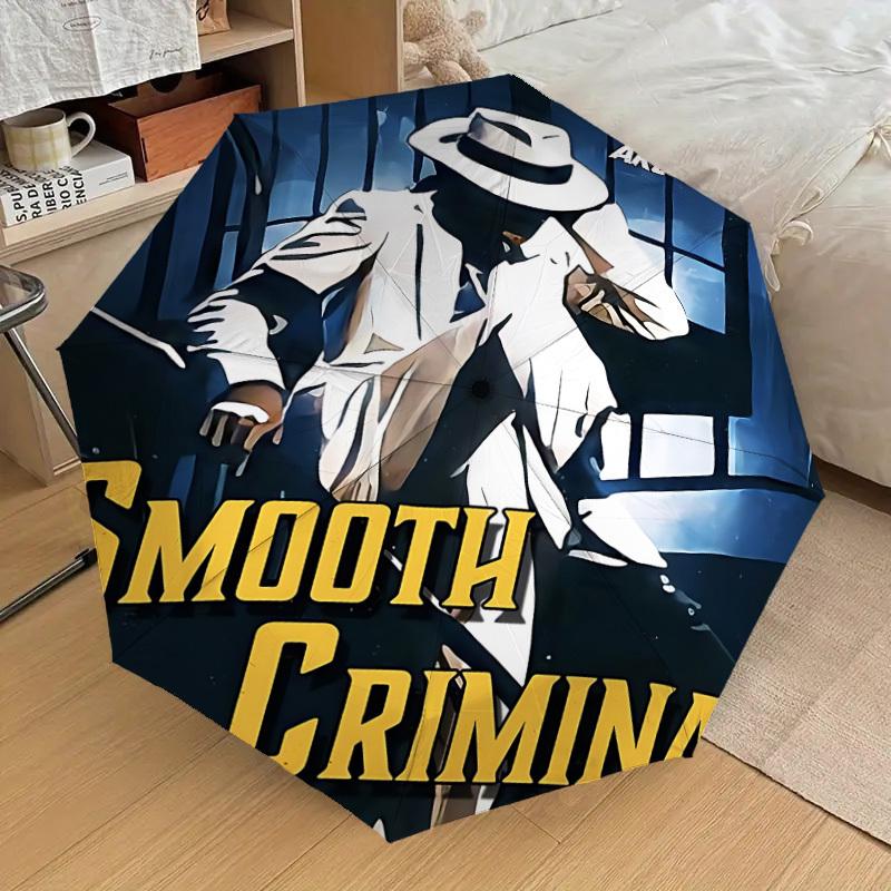 

1pc Smooth Criminal Automatic Folding Umbrella, Portable Collapsible Design, Casual Outdoor Accessory 020