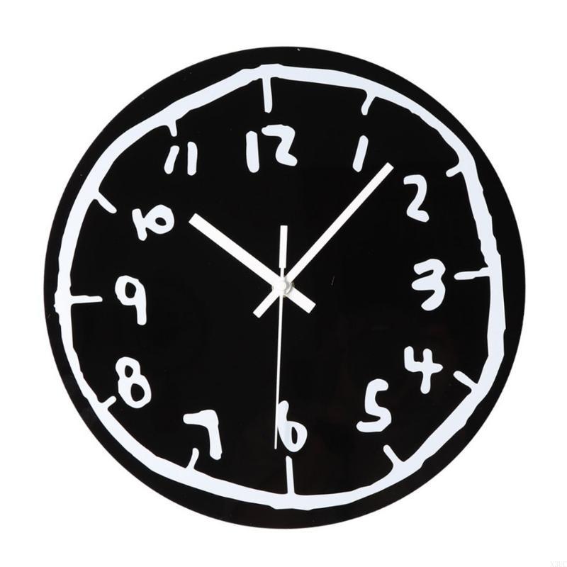 Creative Graffitis Number Wall Clock Acrylic Hanging Clock for Kitchen Study Room Living Room Home X3UC