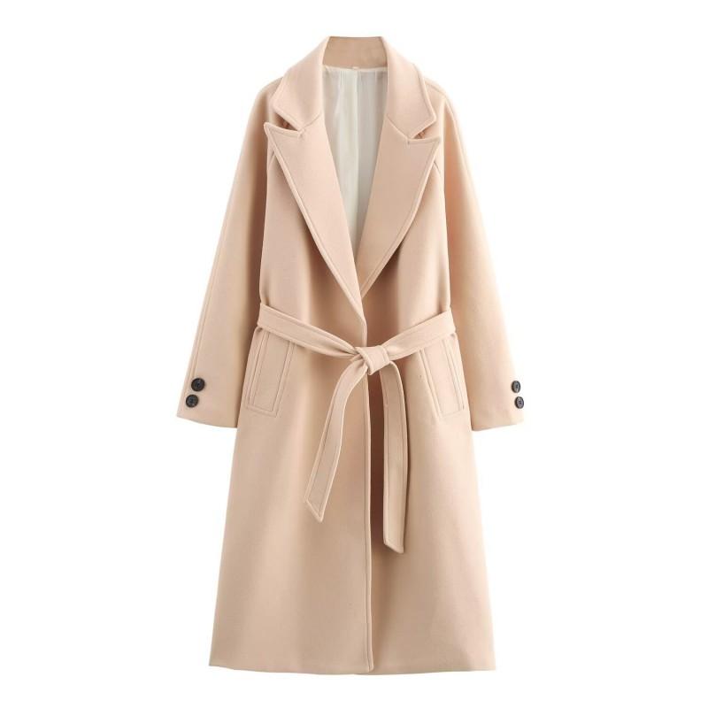 Womens Casual Belted Long Coat Stylish Loose Fit Solid Color 2025 Outerwear