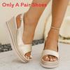 Summer Womens Platform Sandals With Pu Upper And Ankle Strap For Casual Beachwear