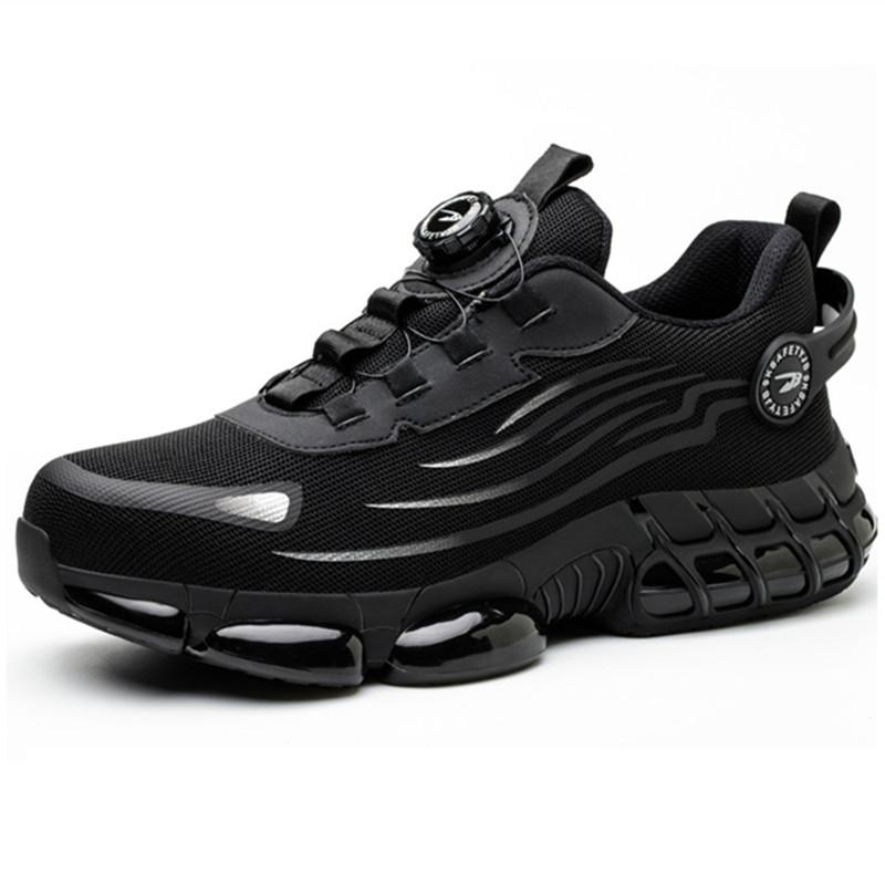 

rotating button safety shoes steel toe work boots for women men ultra-light shoes anti-slip work shoes protective work sneakers 39
