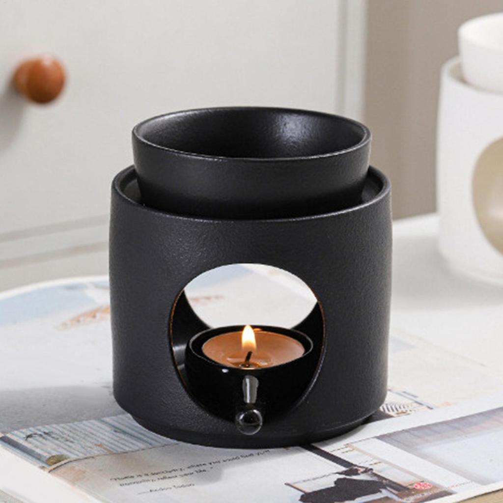 Ceramic Tealight Candle Holder & Oil Warmer Non-Slip Home Aroma Diffuser for Meditation Yoga, Farmhouse Dining Table Decor