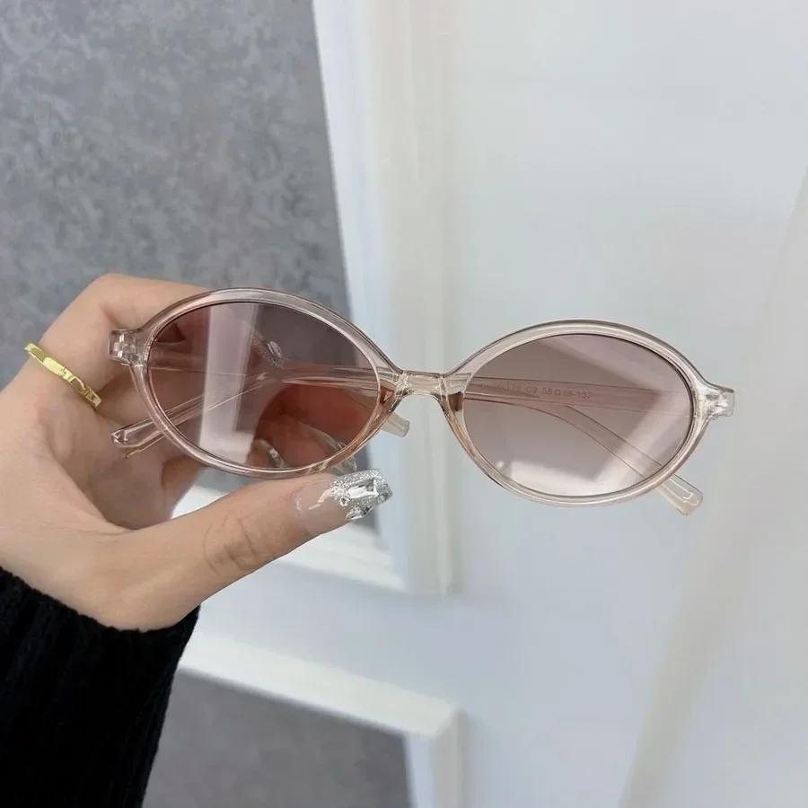 Designer Brand Oval Sunglasses for Women Men Colorful Small Frame Sun Glasses Mirror Lens Cool Fashion Accessories