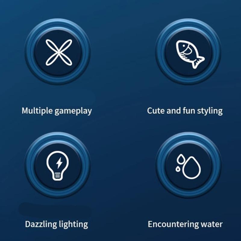 4PCS Electric Motion Sensing Floating Fish Toy Glowing Water Activated Bath Time Swimming Toy Childrens Gifts