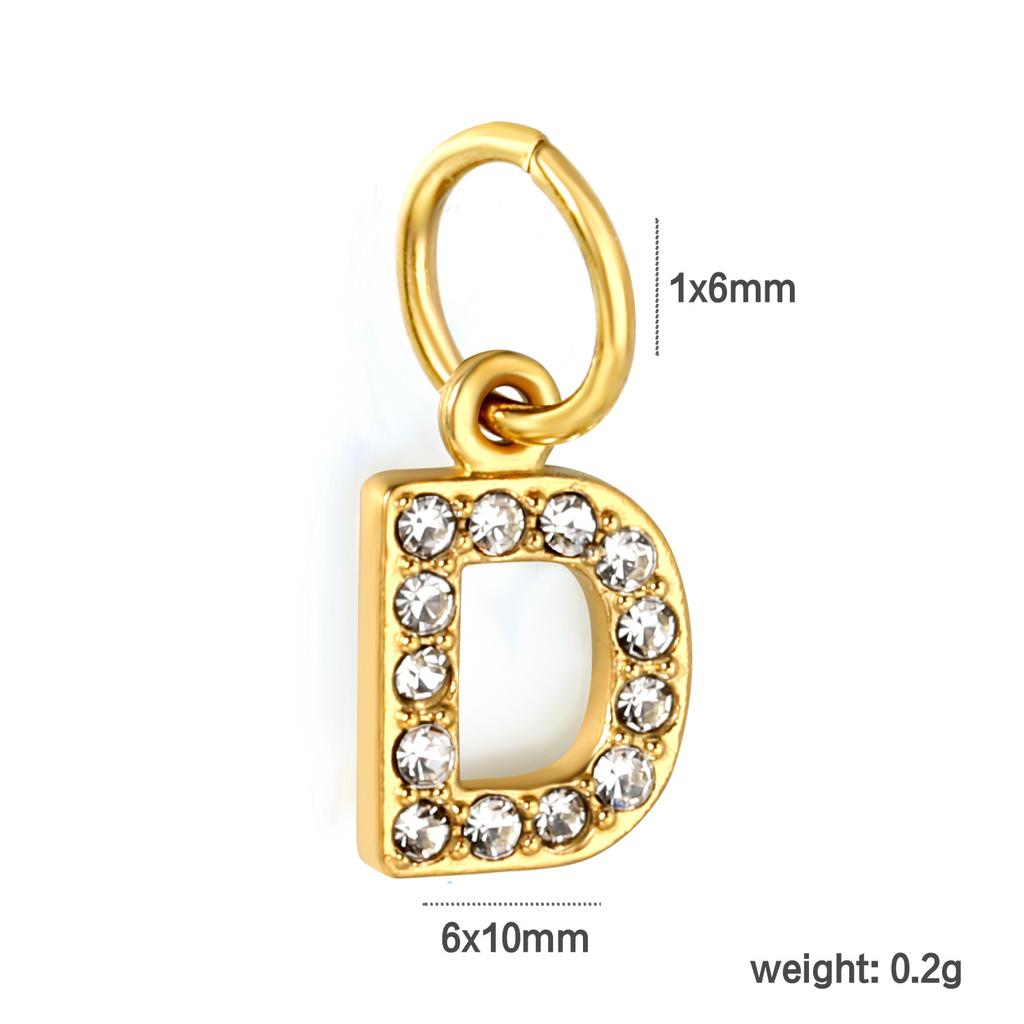 Diamond Stainless Steel Jewelry Accessories 26 Letter Pendant Pendant DIY Necklace Bracelet Accessories