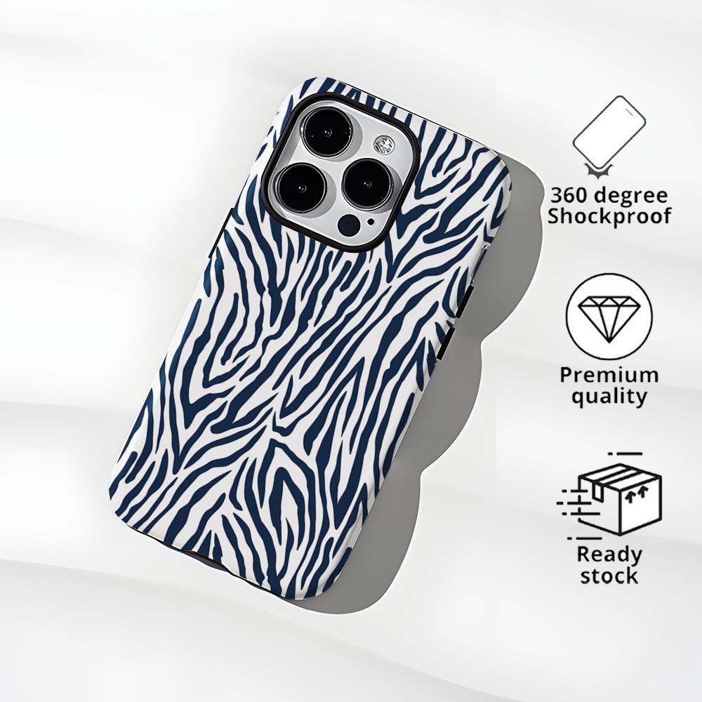 Amazon Hot-selling Zebra Pattern iPhone16 Mobile Phone Case Magnetic Suction Film Two-in-one Apple 17 Matte Anti-collision Case