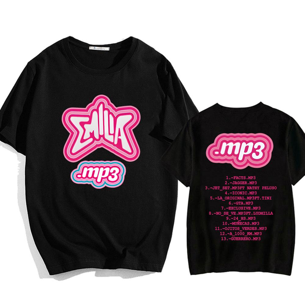 MP3 Emilia Mernes T-shirt Short Sleeve Summer Men Tee-shirt Cotton Soft High Quality Tshirts Camiseta Hombre Round Neck Tees Top