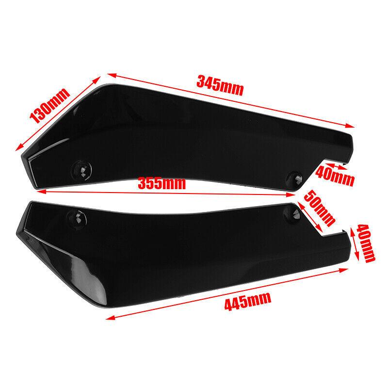 2pcs Rear Lip Bumper Spoiler Splitter Diffuser Canard Wrap Spoiler Side Fender Skirt Lip Chin Body Kit Glossy Black Universal