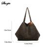 Leopard Print Tote Bag for Women, Large Capacity Vintage Shoulder Bag, Versatile Handbag for Commute, Shopping & Mother's Use