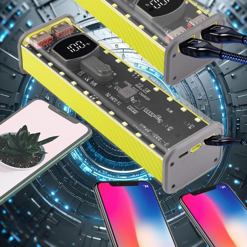 For 21700 Battery Storage Box USB C Quick INstalls Case Transparent Enclosure 4 Cell Holder Not Need Welding