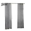 1Pc Through Rod Curtain Drape Door Color Panel Window Solid Room Blackout