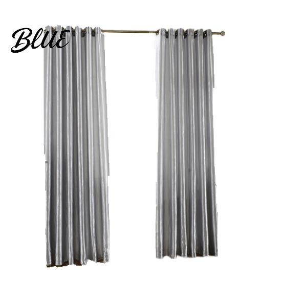 1Pc Through Rod Curtain Drape Door Color Panel Window Solid Room Blackout