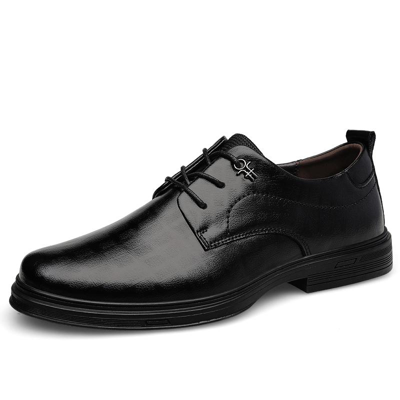Oxfords Formal Leather Shoes Stylish Men s Dress Shoes Classic Casual Business Leather Shoes Man Social Wedding Leather Footwear 38 чёрный