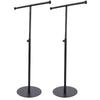T Shape Storage Rack Adjustable Height Black Iron Handbag Display Stand with Weighted Base