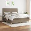 3142277 vidaXL Divan Bed with Mattress Taupe 180x200 Cm Fabric