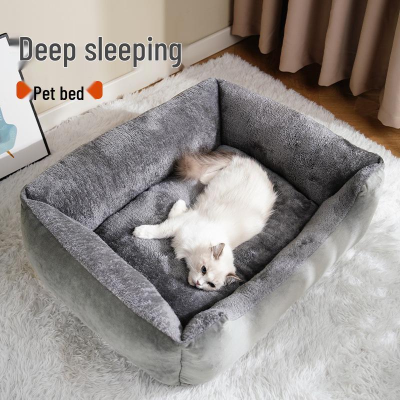 Przytulne legowisko dla kota i małego psa: Ciepła, całoroczna poduszka do spania dla zwierząt