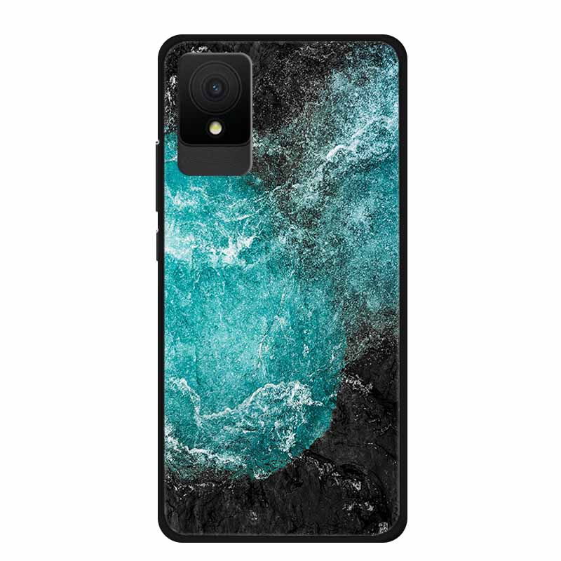 For TCL 501 Case Original Soft Silicone TPU Phone Cases Back Cover For TCL501 Scenery Shockproof Marble Painted Bumper Cute Etui