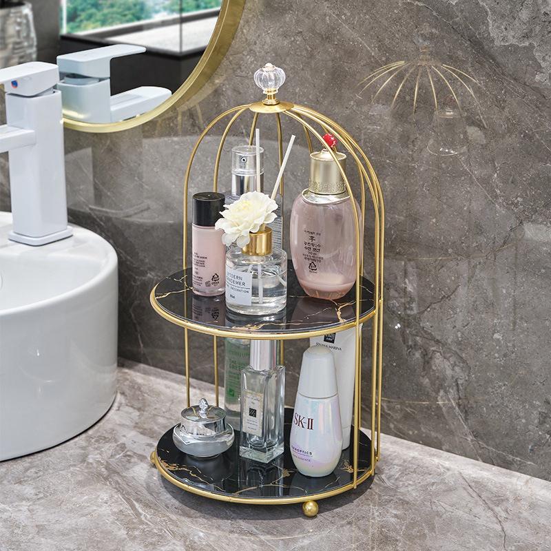 Nordic Vanity Table Birdcage Shelf Makeup Storage Box for Bathroom